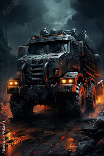 semi truck wallpaper poster