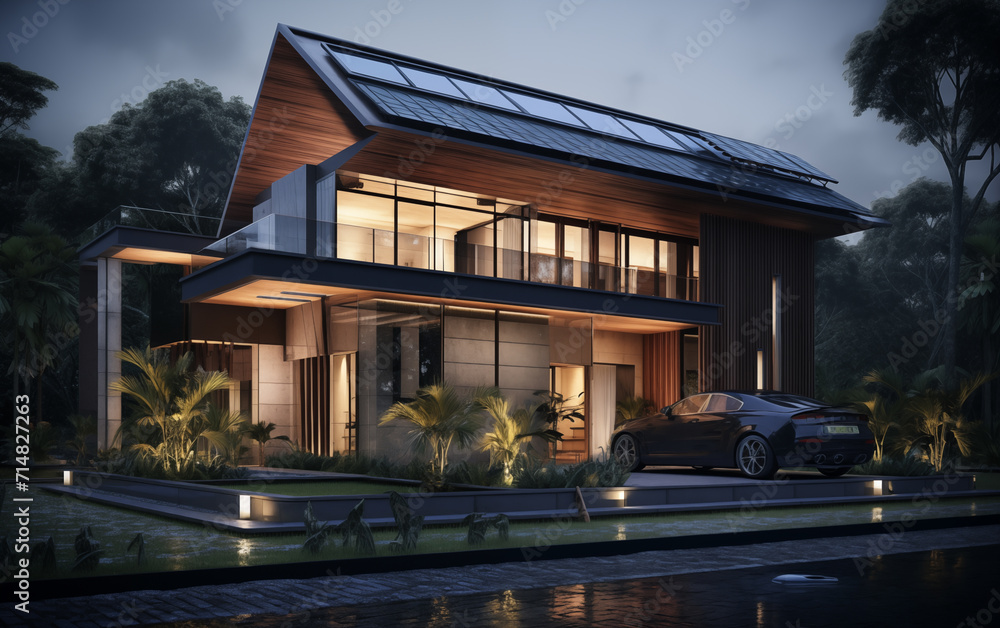 Luxury villa appearance,created with Generative AI tecnology.