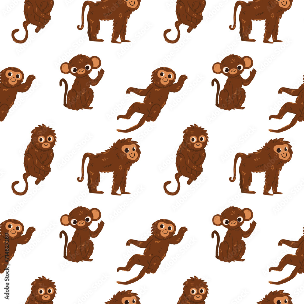 Fototapeta premium pattern with monkeys 