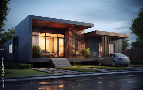 Luxury villa appearance,created with Generative AI tecnology.