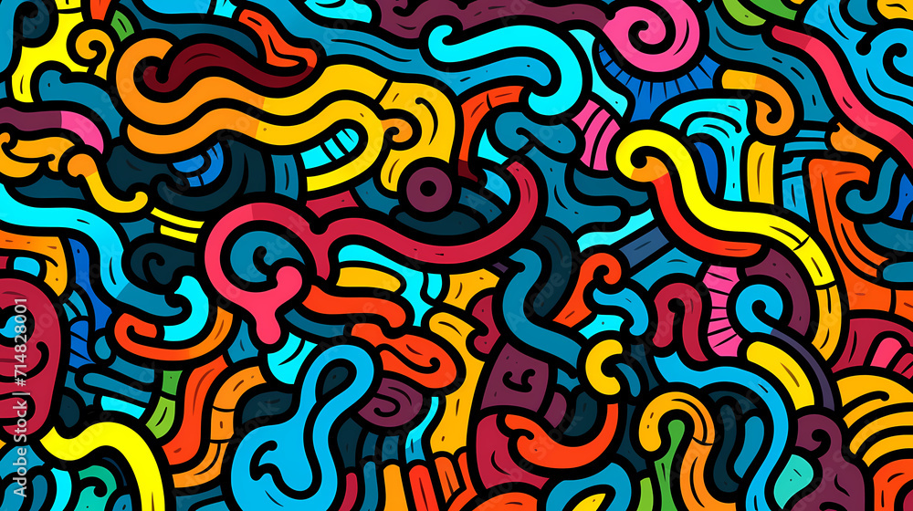 Obraz premium Cute graffiti art abstract background poster web page PPT, art background