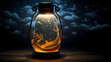 Nocturnal Glow: The Lantern's Starry Emanation