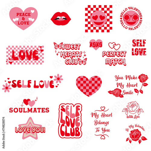 Retro Valentine Love Icons photo