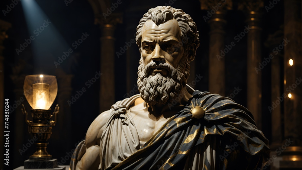 Ancient Civilization and Philosophy. The Marble Sculpture of Socrates