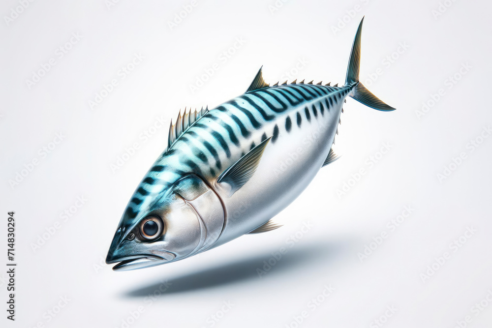 Mackerel isolated on solid white background. ai generative Mackerel isolated on solid white background. ai generative