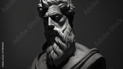Ancient Civilization and Philosophy. The Marble Sculpture of Socrates photo