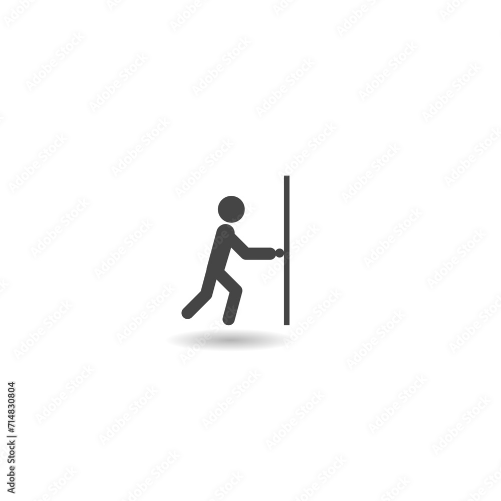 Close the door sign icon with shadow Close the door sign icon with shadow