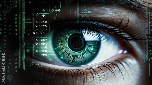 Cybersecurity expert with code reflection in eye