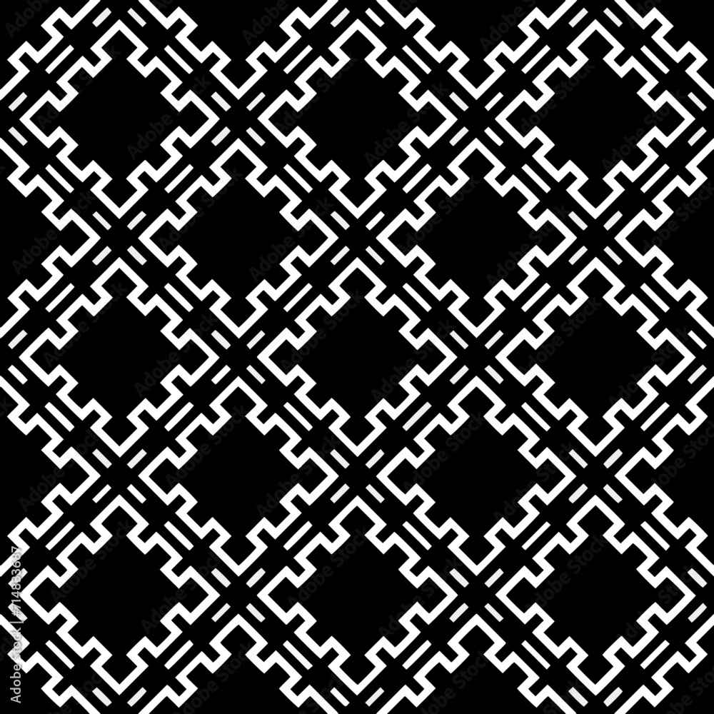 A white background with black design.Seamless texture for fashion, textile design, on wall paper, wrapping paper, fabrics and home decor. Simple repeat pattern. Geometric patterns. A white background with black design.Seamless texture for fashion, textile design, on wall paper, wrapping paper, fabrics and home decor. Simple repeat pattern. Geometric patterns.