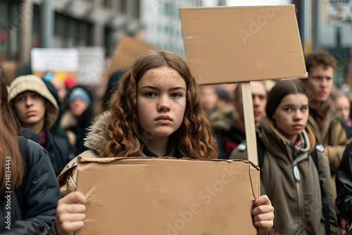 Person holding a sign showing the urgency of environmental change.