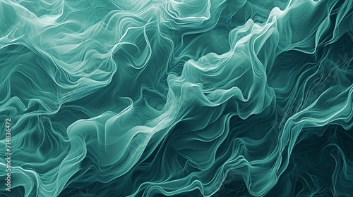 Fluid Dynamics Symphony with a teal wavy abstract background.