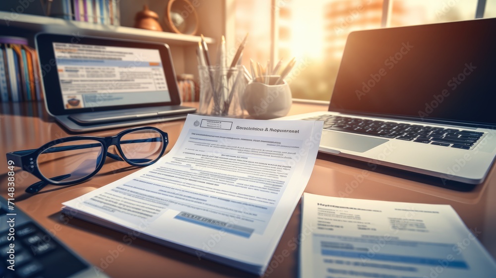 Obraz premium Tax preparation service application, using AI application relevant CPA, EA certifications, modern business and life style