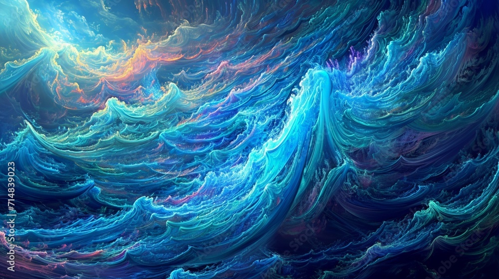 Iridescent Aqua Currents dancing across a digital dreamscape. Iridescent Aqua Currents dancing across a digital dreamscape.