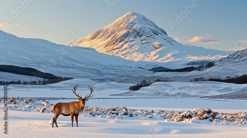 deer in the snow