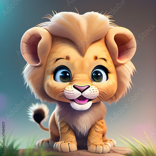 happy cute lion baby like a simba 