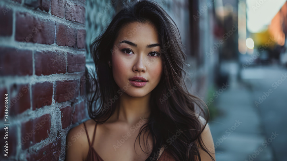Naklejka premium Portrait of a young Asian woman