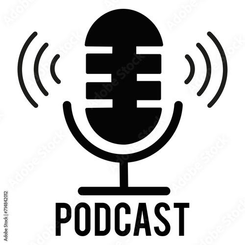 Retro or old microphone - Podcast audio and music recording symbol - Capturing audio