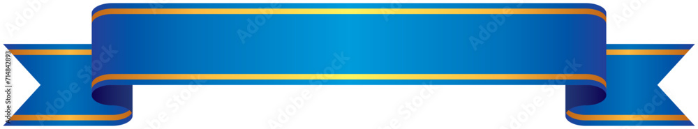 Vector illustration of Gradation ribbon with gold line 2 (blue) Vector illustration of Gradation ribbon with gold line 2 (blue)