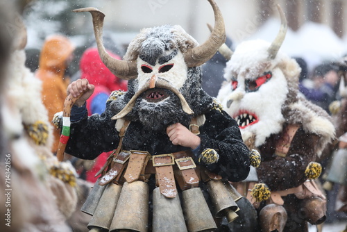 Obraz na plátně Festival of the Masquerade Games Surova in Breznik, Bulgaria