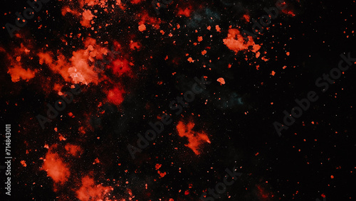 Fragment of multicolored texture painting. Abstract watercolor paint, Fire embers particles over black background. Fire sparks background. Abstract dark glitter fire particles lights