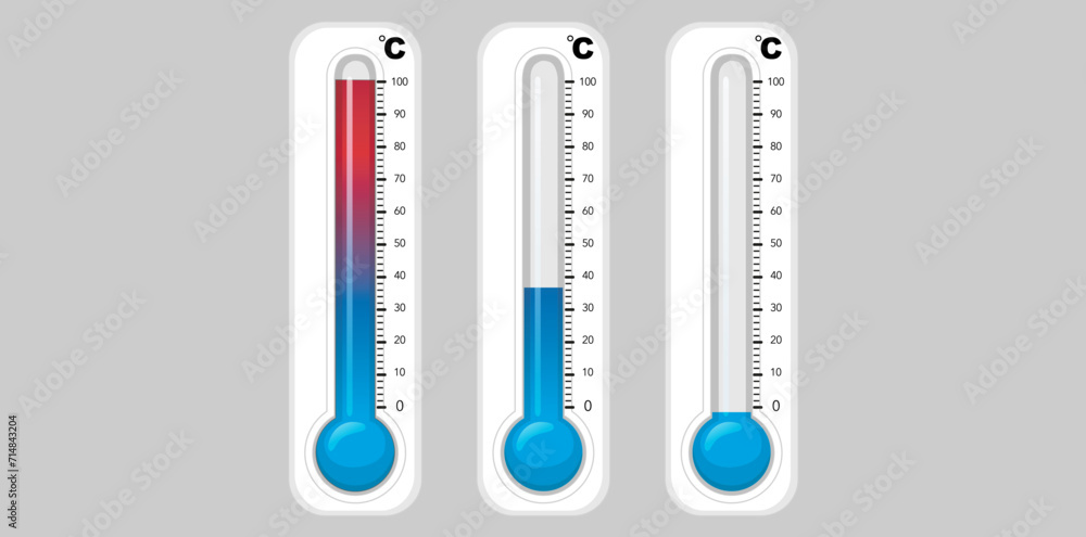 Set Of Realistic Thermometers With Measuring Heat And Cold Vector Illustration.
Set Of Realistic Thermometers With Measuring Heat And Cold Vector Illustration.