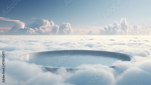 Heavenly comfort a luxurious pool with a serene view of the clouds generative ai © SazzadurRahaman