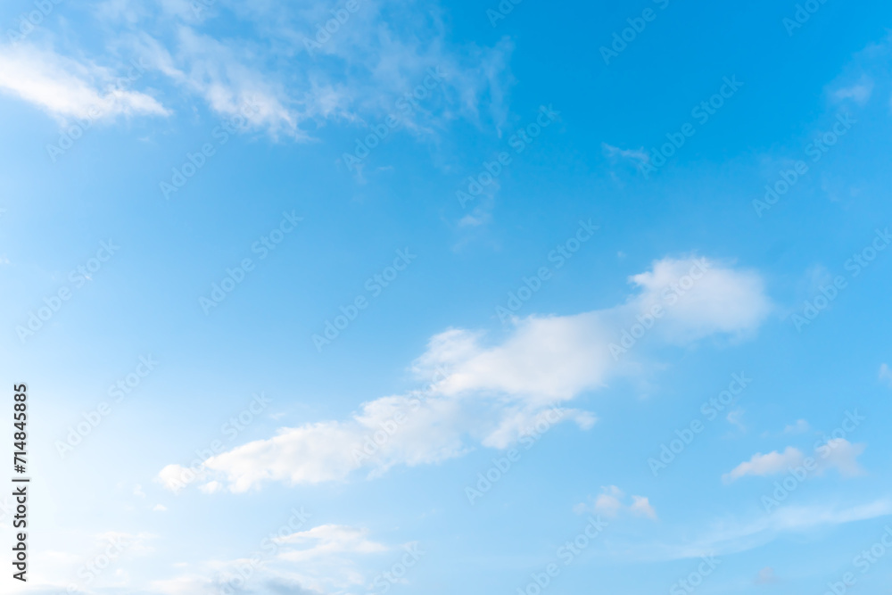 Beautiful blue sky with strange shape of clouds in the morning or evening used as natural background texture in decorative art work