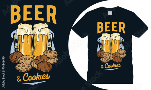Crafty Comfort Beer and Cookies T-shirt Design 