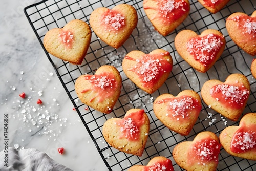 Cookies in heart sharp for Valentine's day.