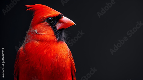 Cardinal on isolated black background, World Bird Day, International Wildlife Day, World Animals Day, National Birds, Christmas Bird, Religious Bird, Generative Ai © najmah