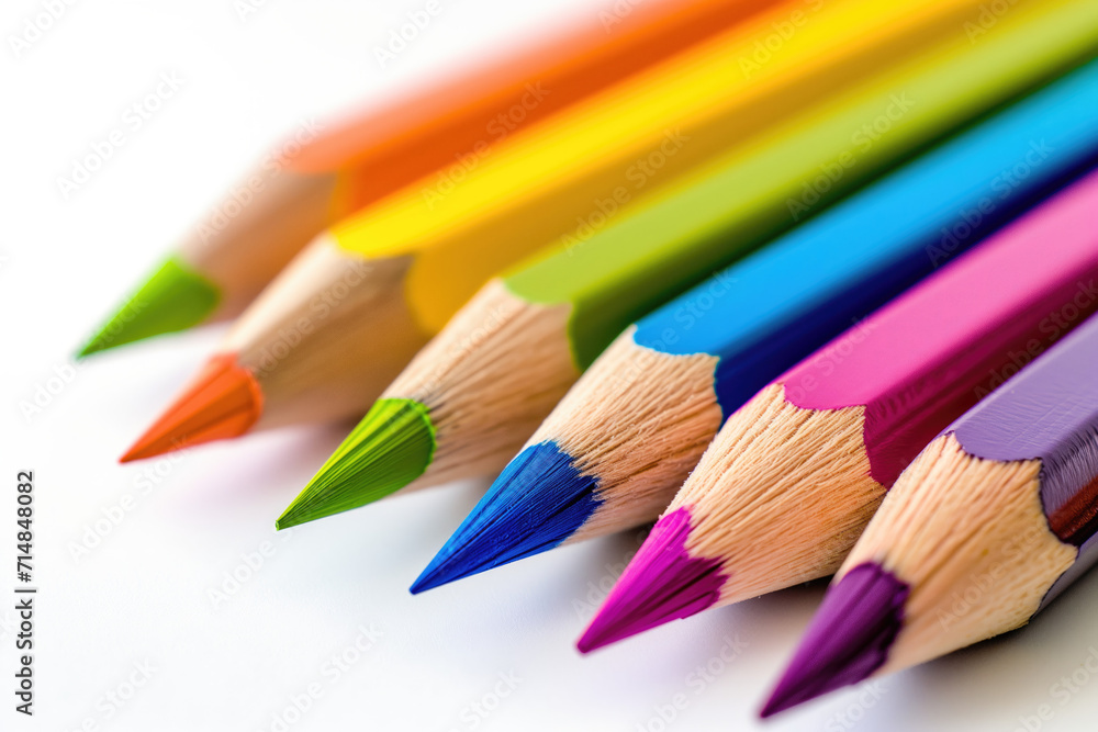 Color pencils on white background Color pencils on white background