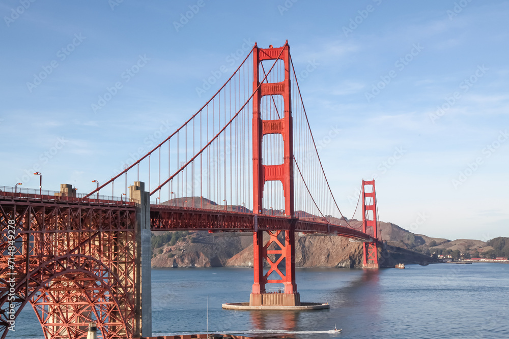 The Golden Gate Bridge is landmark and famous building in San Francisco, California, USA