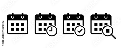 Calendar icon set. Calendar vector symbols