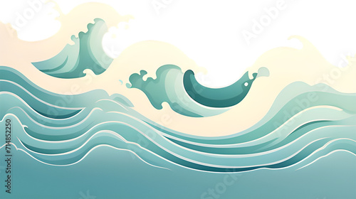 Wave image in illustration format, transparent background