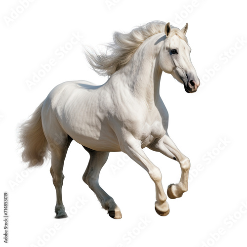A Majestic Horse Galloping Freely in an Open Field.. Isolated on a Transparent Background. Cutout PNG.