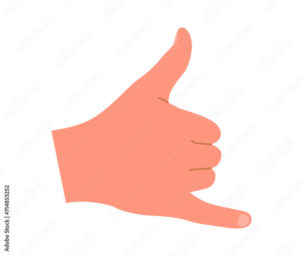 Vector illustration of shaka hand sign gesture isolated on white background. Vector illustration of shaka hand sign gesture isolated on white background.