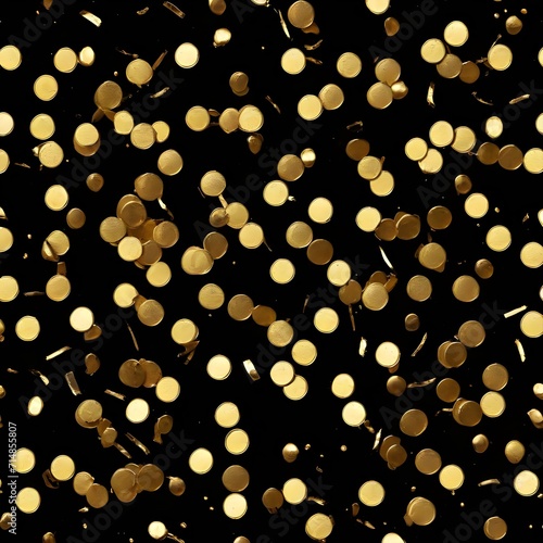 Gold Confetti on Black Background