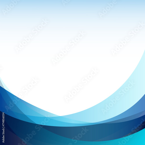 Blue abstract wave square background photo