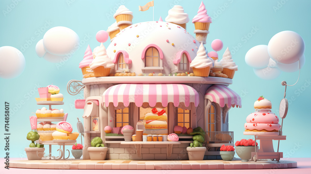 Cute 3D interior illustration Cute 3D interior illustration