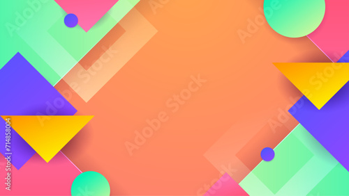 Colorful colourful vector abstract gradient background with simple geometric shapes. Abstract gradient shapes background for presentation, business report, card, banner, poster