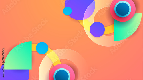 Colorful colourful vector abstract geometric gradient shapes background. Abstract gradient shapes background for presentation, business report, card, banner, poster