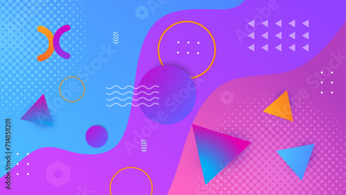 Colorful colourful vector modern gradient geometric abstract background with shapes. Abstract gradient shapes background for presentation, business report, card, banner, poster