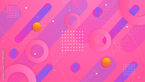 Purple violet orange and pink vector abstract gradient background with simple geometric shapes. Abstract gradient shapes background for presentation, business report, card, banner, poster