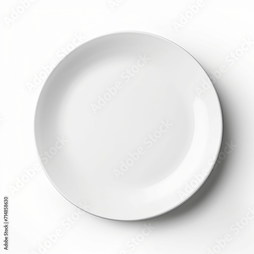 Plate isolated on white background. View from above.