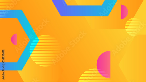 Blue pink and yellow vector modern gradient geometric abstract background with shapes. Abstract gradient shapes background for presentation, business report, card, banner, poster