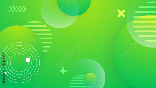 Green and white abstract geometric gradient background with shapes. Abstract gradient shapes background for presentation, business report, card, banner, poster