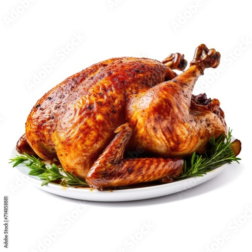 roasted chicken on a white background