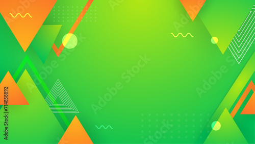 Green orange and white vector gradient geometric abstract background design. Abstract gradient shapes background for presentation, business report, card, banner, poster
