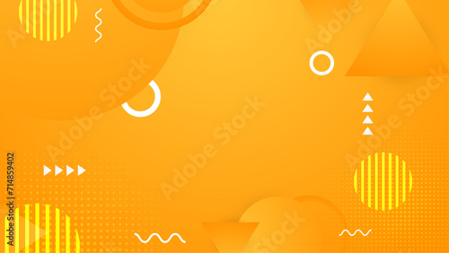 Orange yellow and white vector abstract geometric gradient shapes background. Abstract gradient shapes background for presentation, business report, card, banner, poster