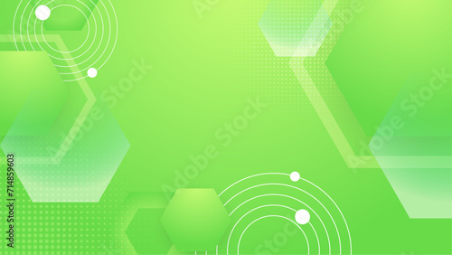 Green and white background abstract art vector with geometric gradient shapes. Abstract gradient shapes background for presentation, business report, card, banner, poster